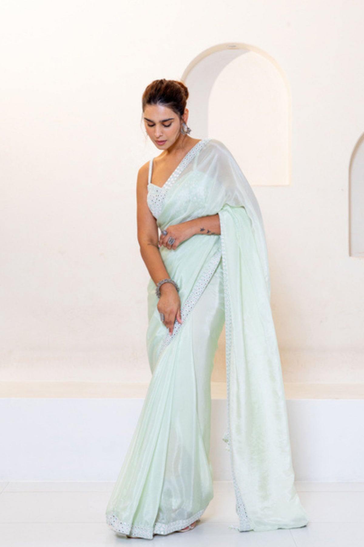 Mint Green Saree Set