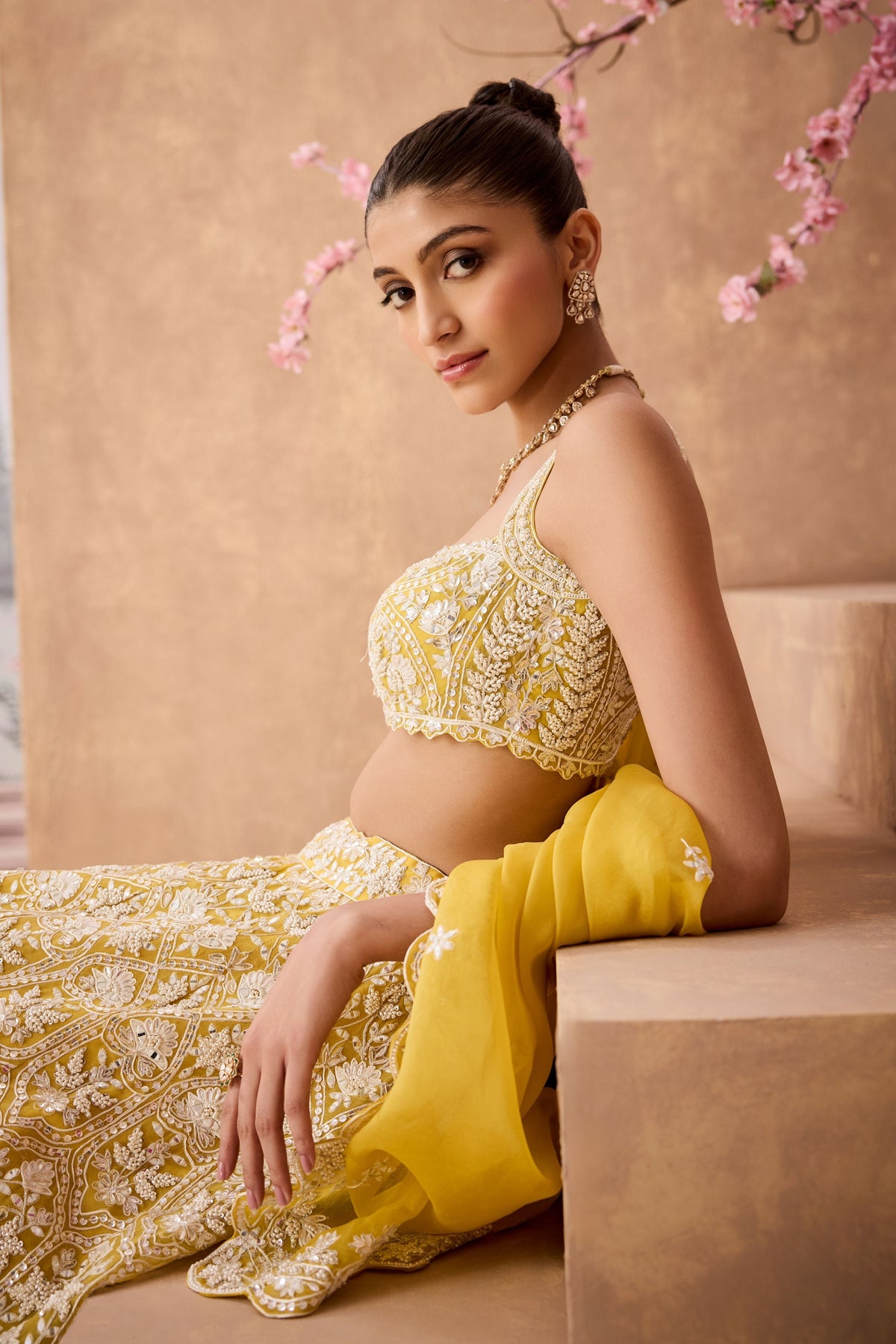 Mtb Yellow Pearl Lehenga Set