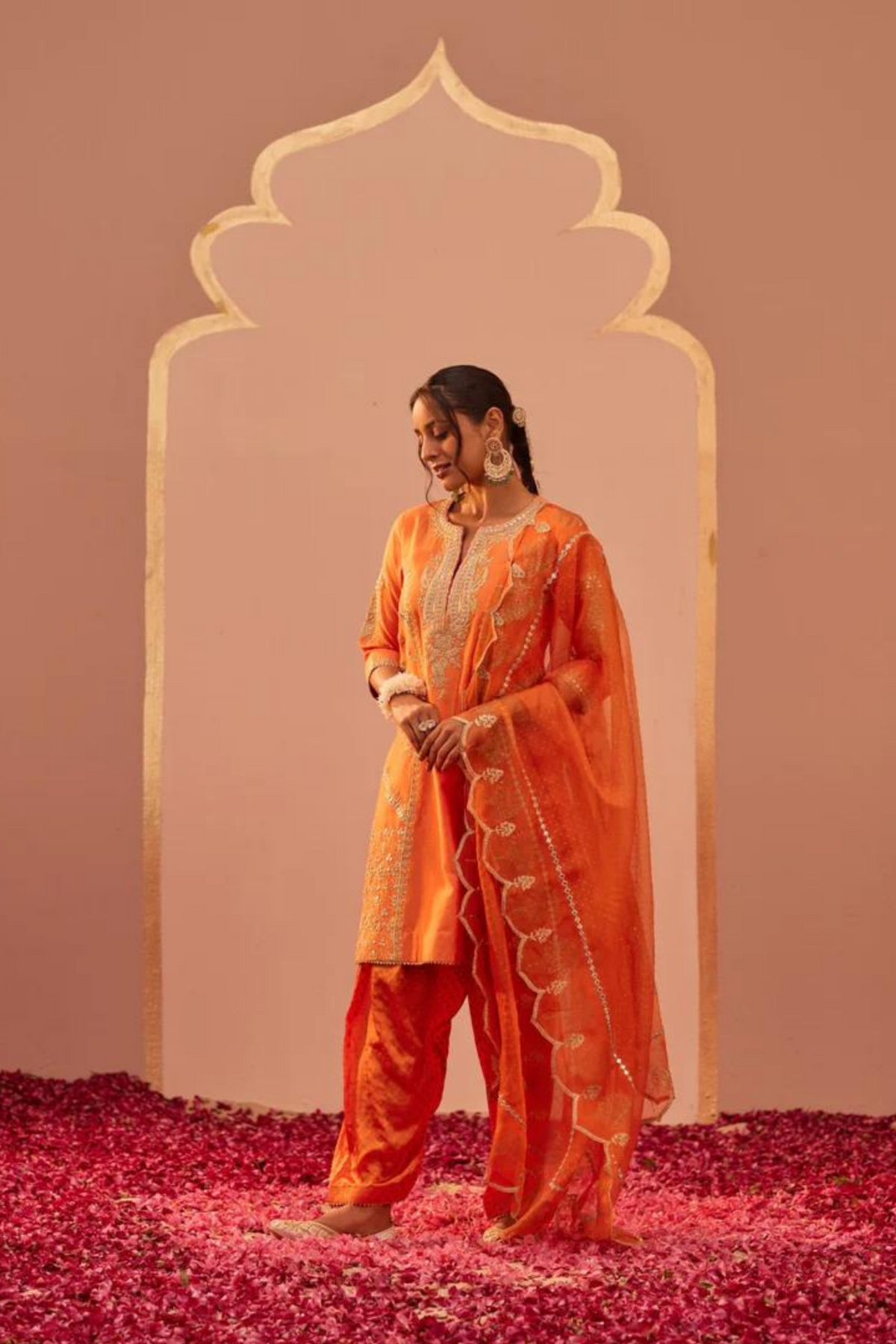 Rashida Orange Kurta Set