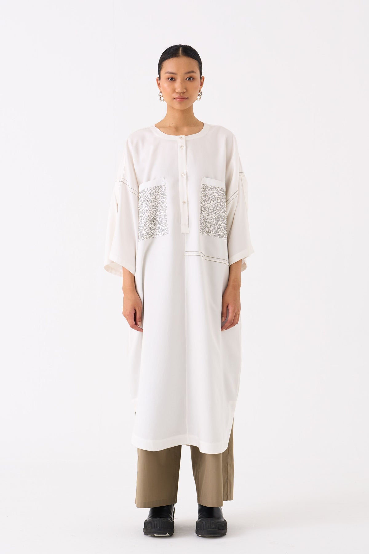 Ivory Patch Pocket Tunic Co-ord