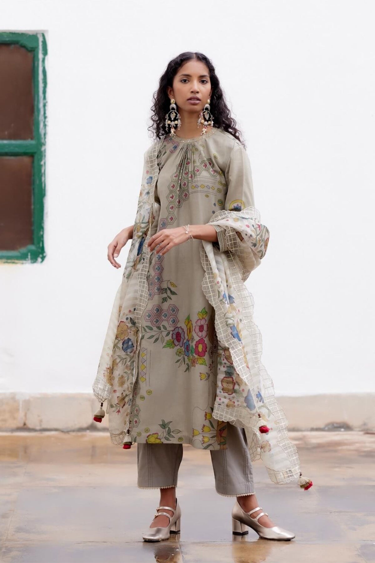 Mosaiq Kalamkari Kurta Set