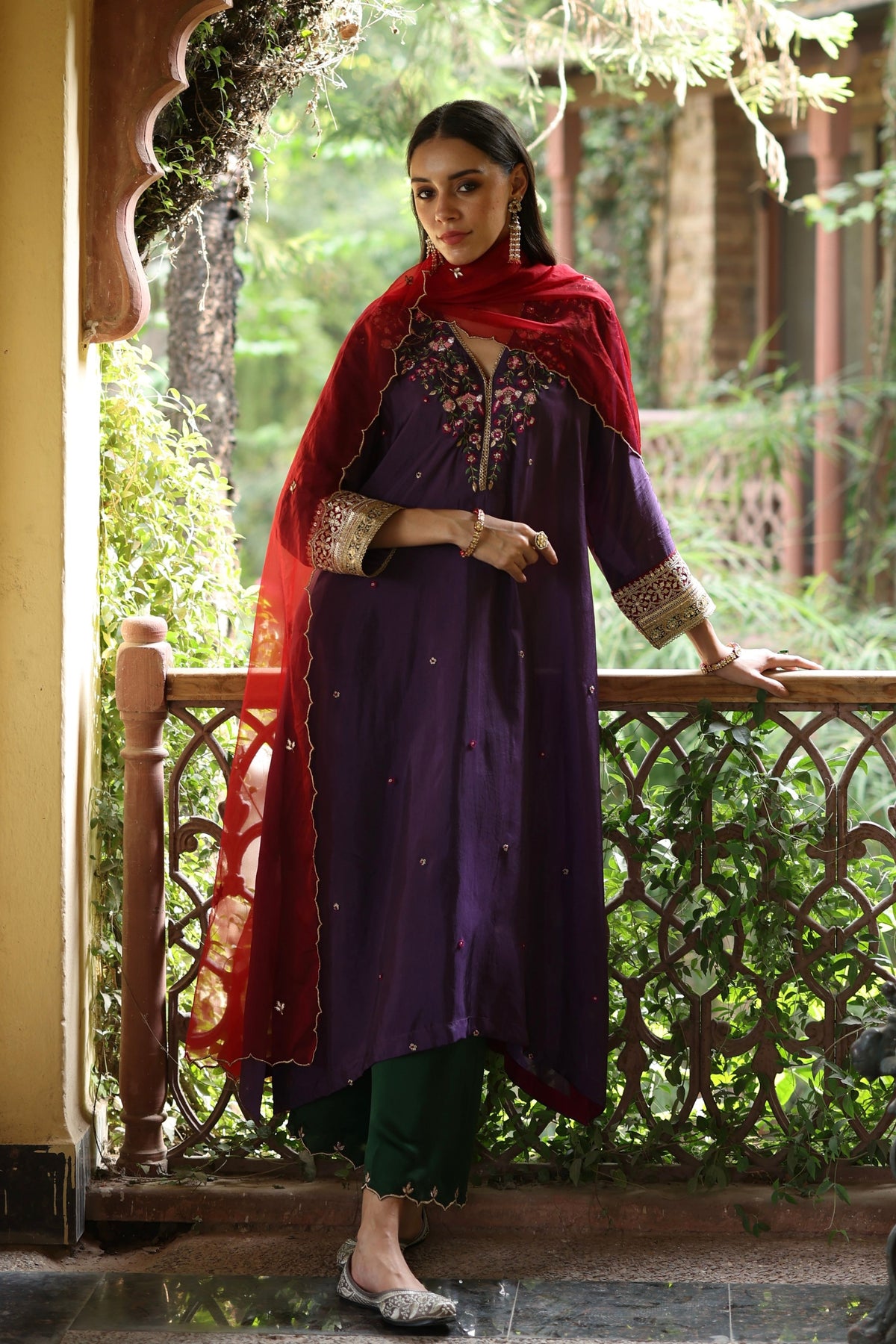 Purple Kaleera Kurta Set