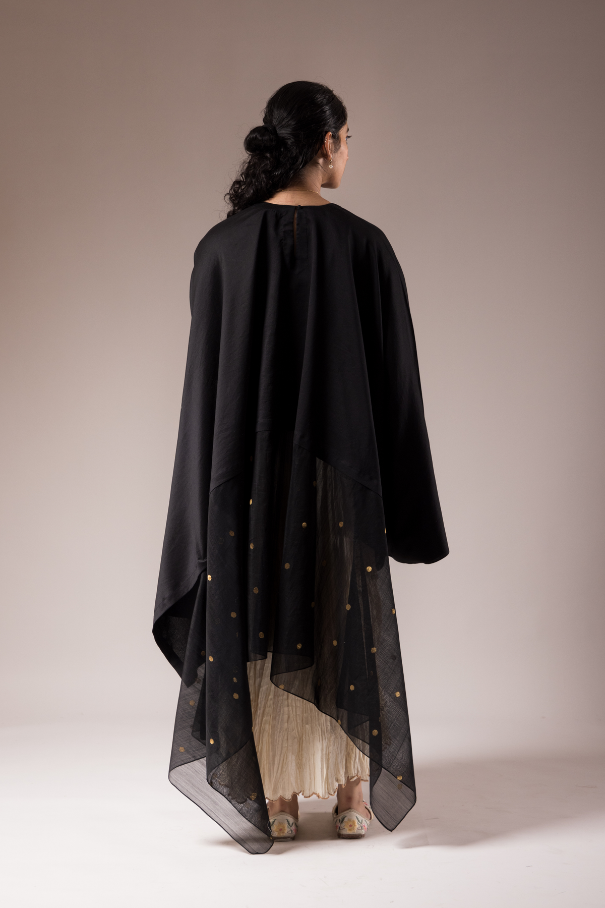 Black Chanderi Kaftan