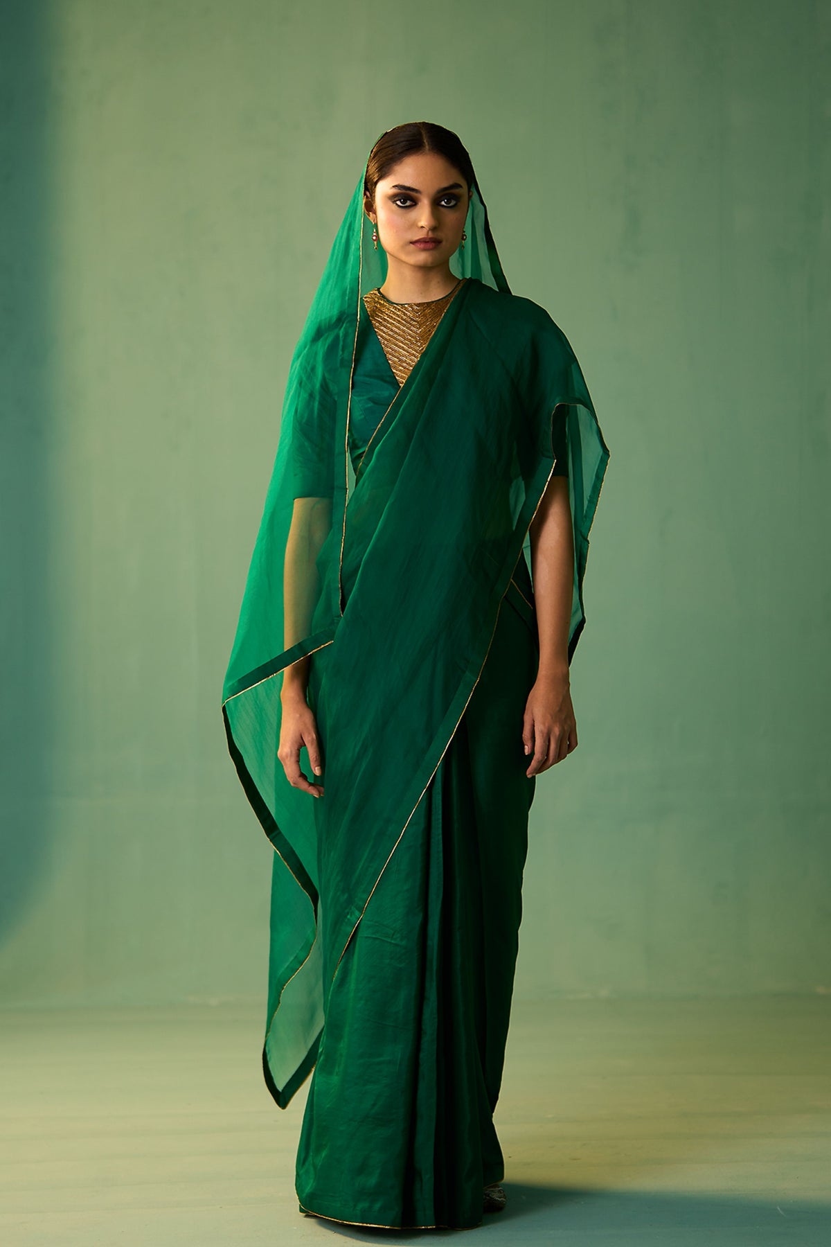 Emarald Green Naila Saree