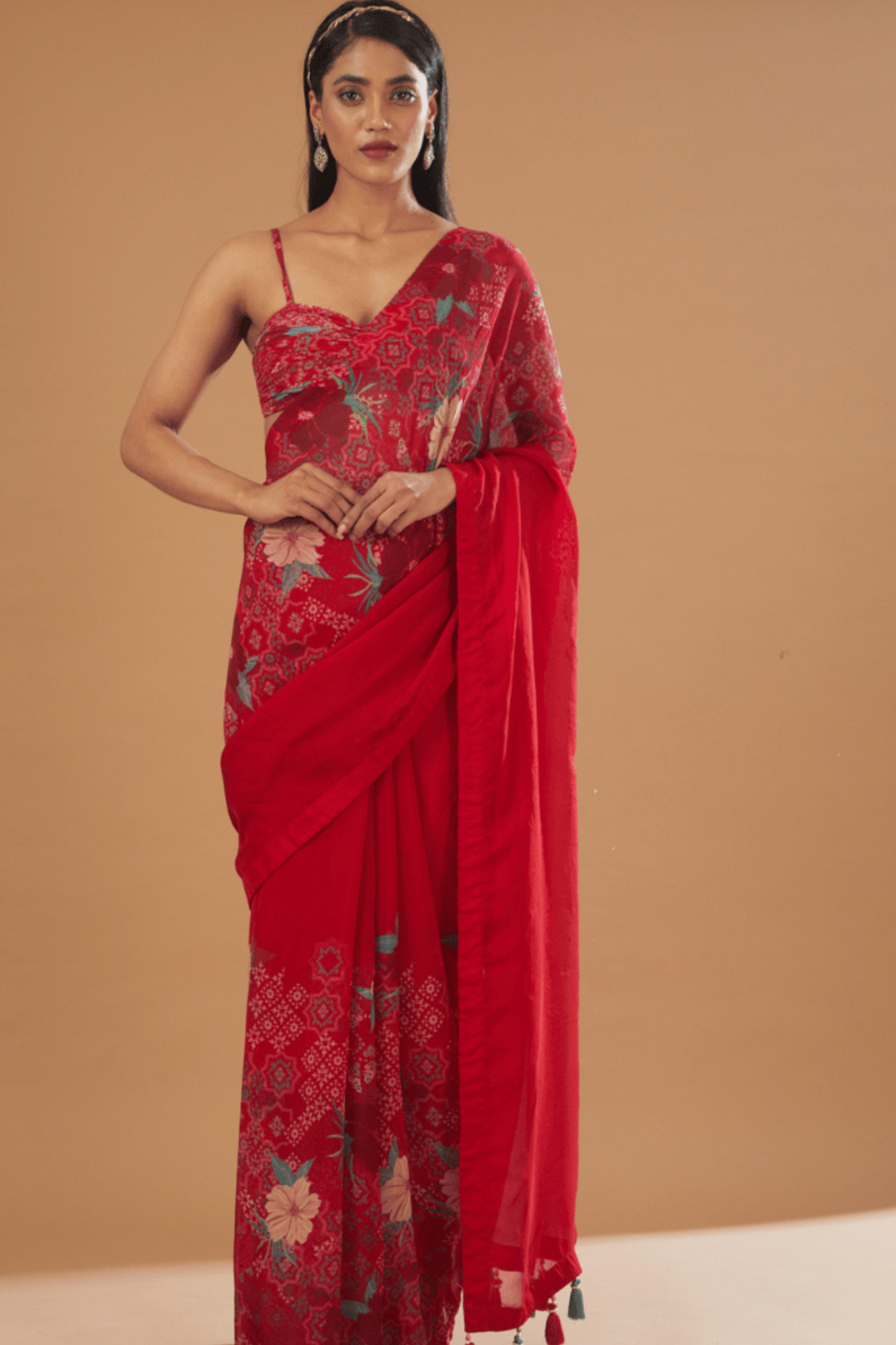 Chandrika Fuchsia Printed Saree