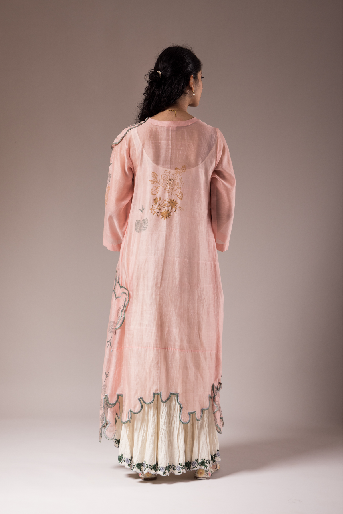 Baby Pink Handblock Printed Dress