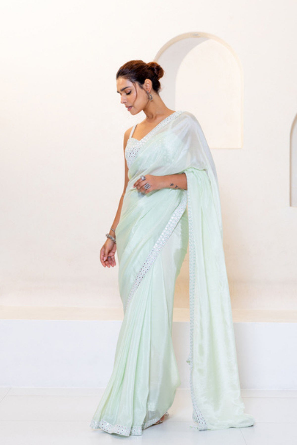 Mint Green Saree Set