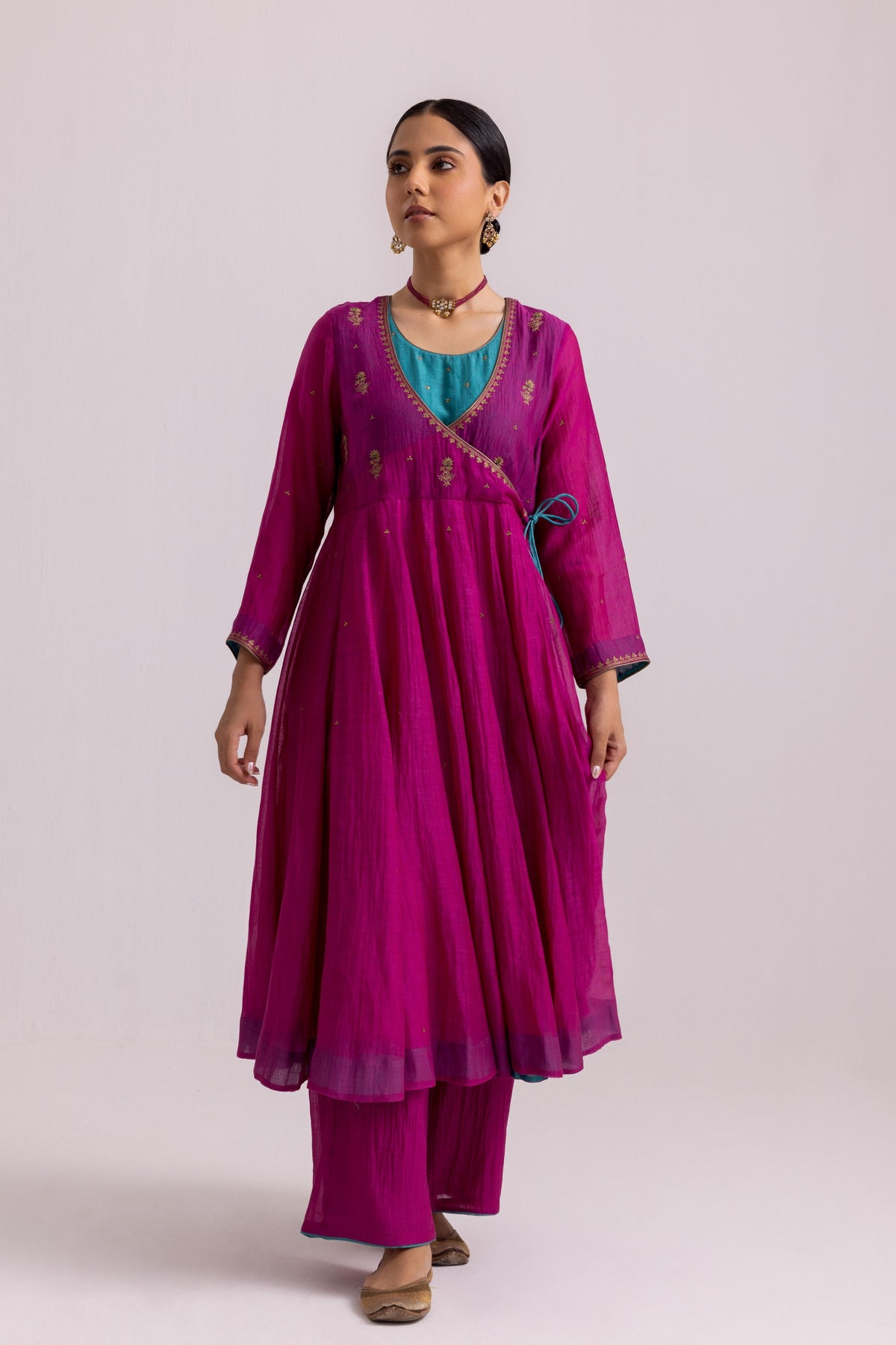 Ruhana Magenta Anarkali Set