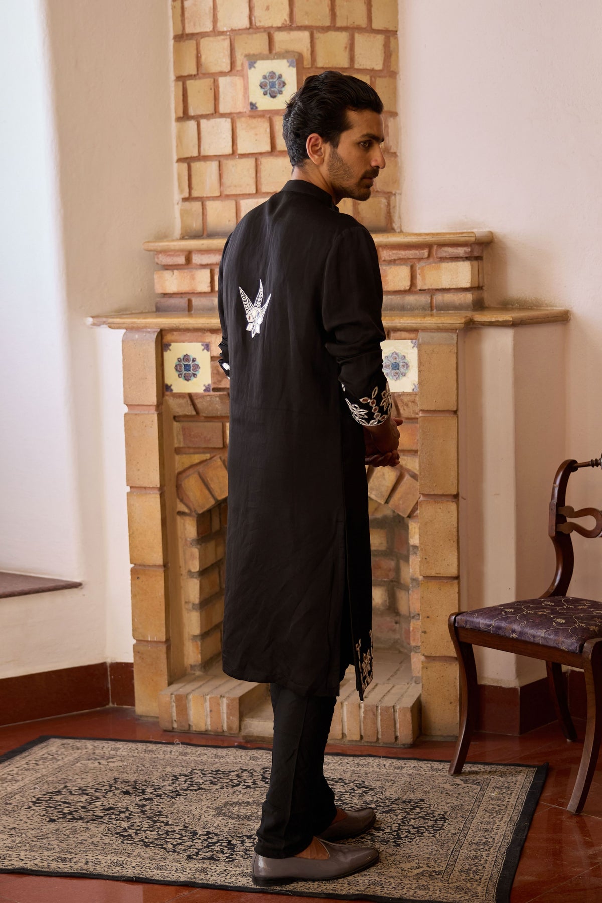 Black Juna Mahal Kurta Set