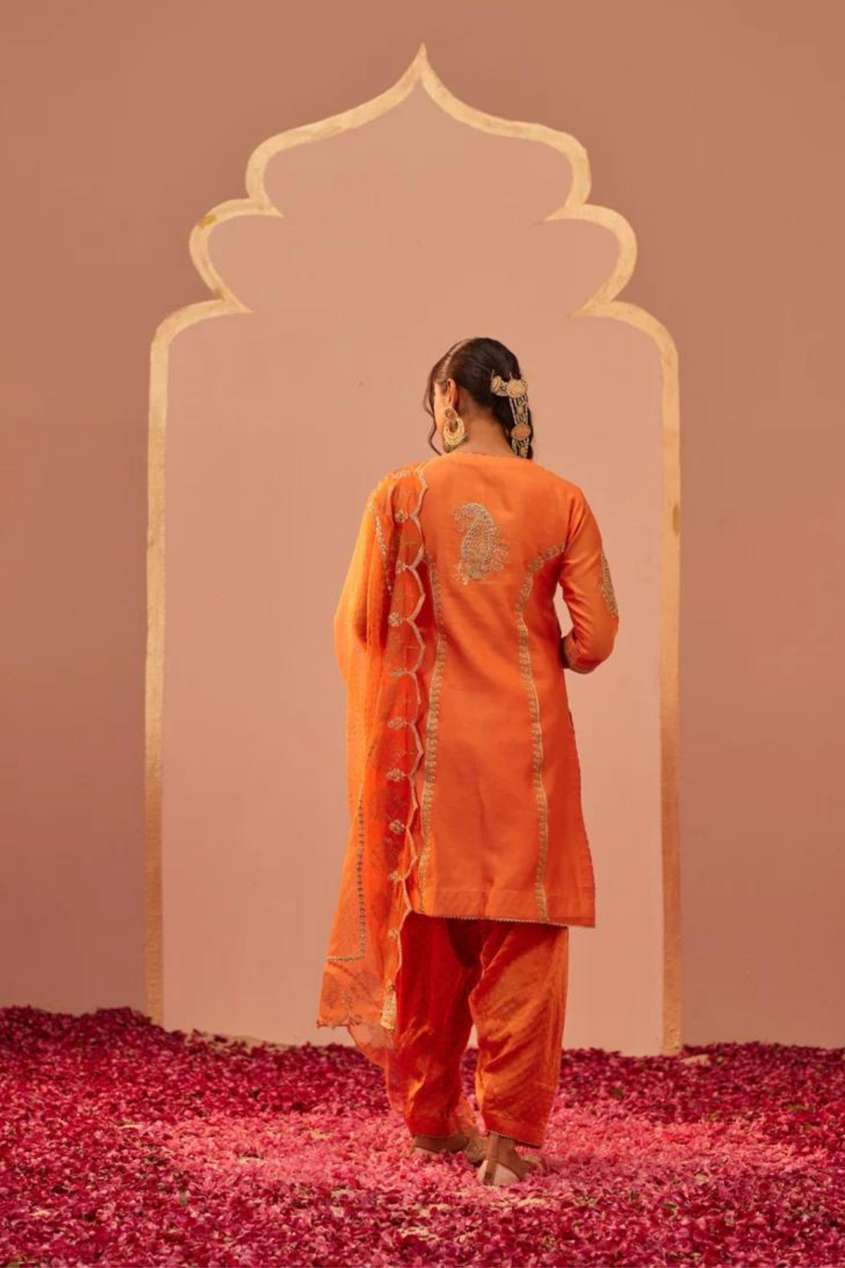 Rashida Orange Kurta Set