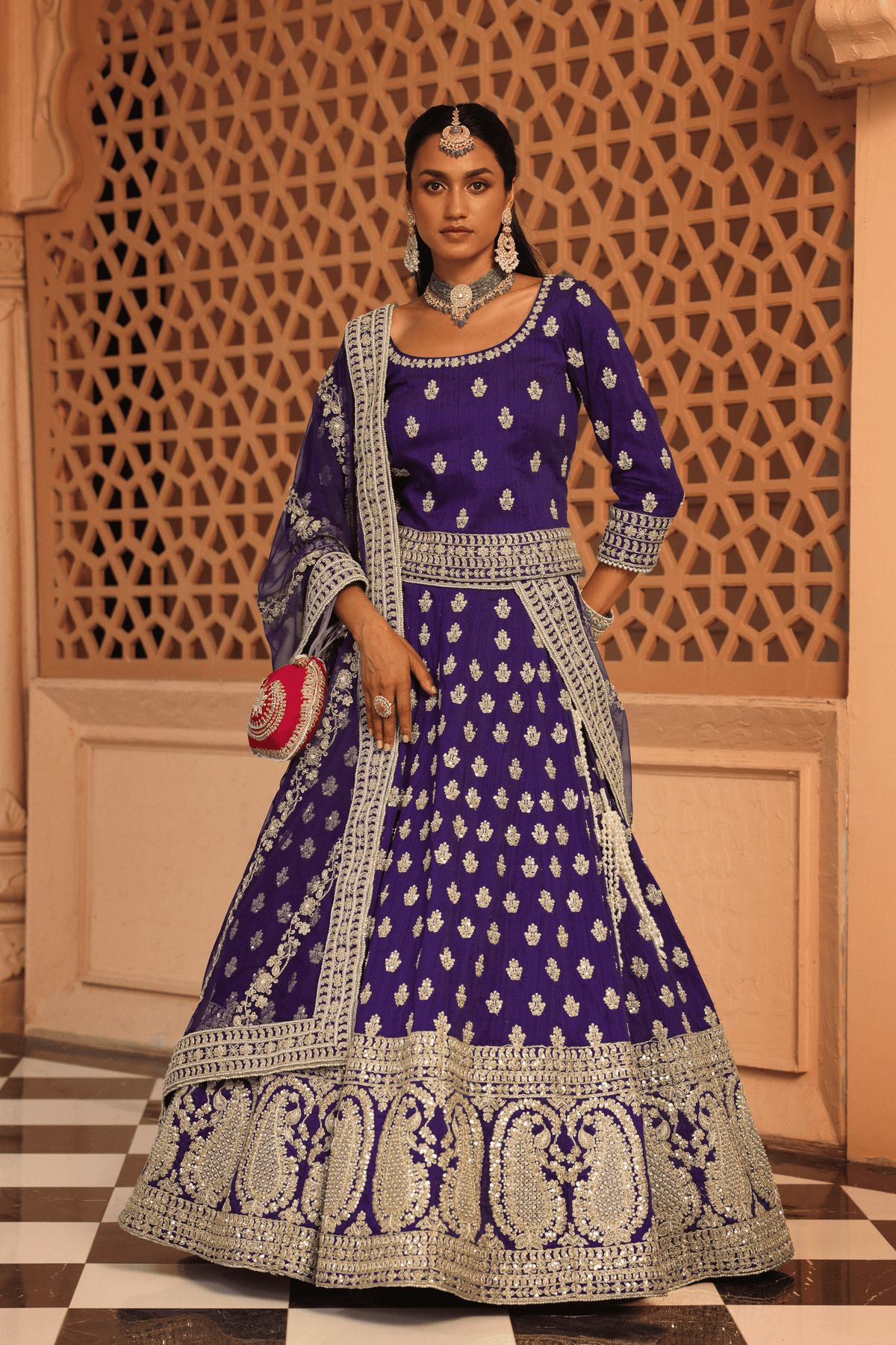 Aasmaa Purple Lehenga Set