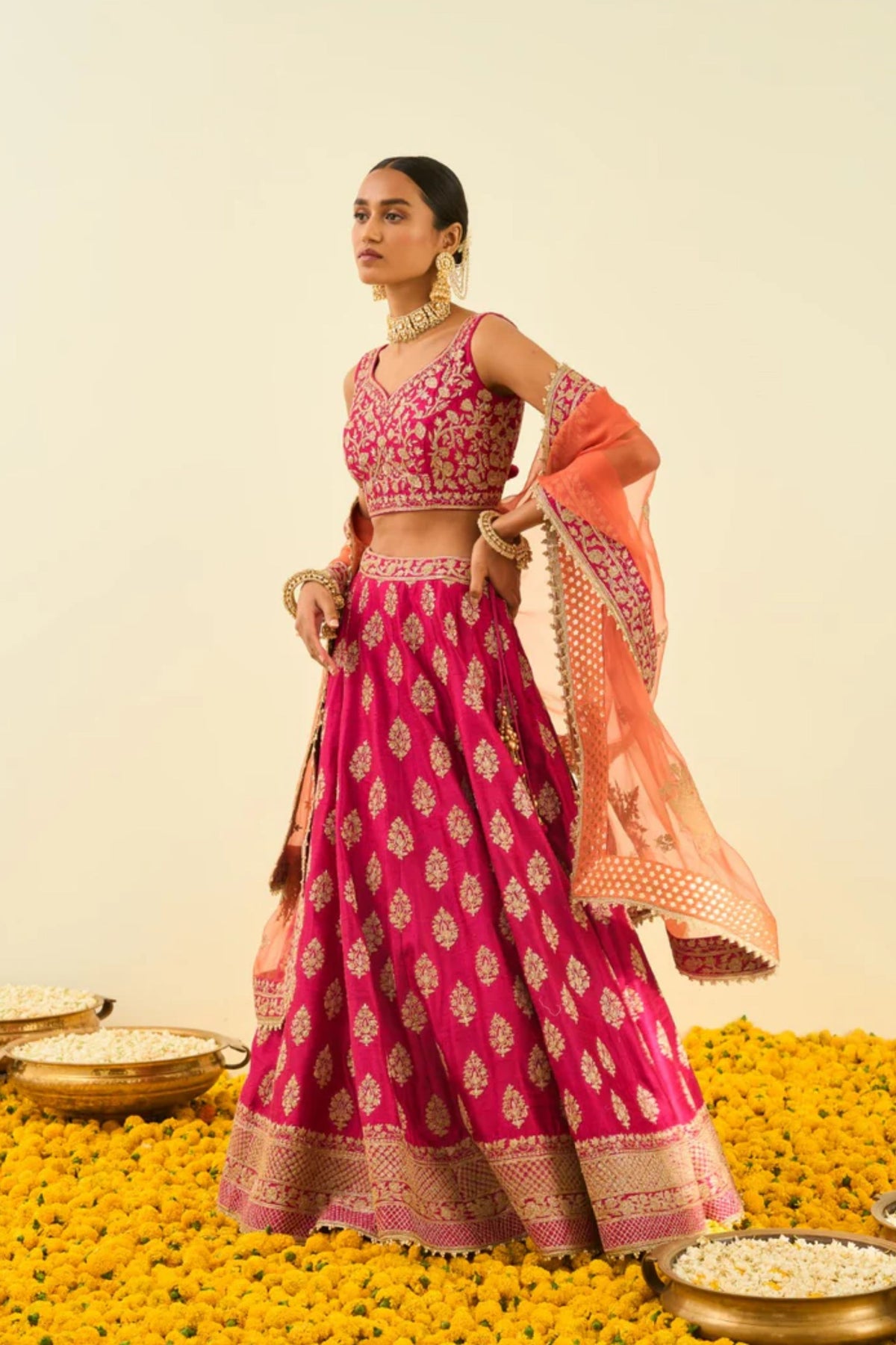 Masiah hotpink lehenga