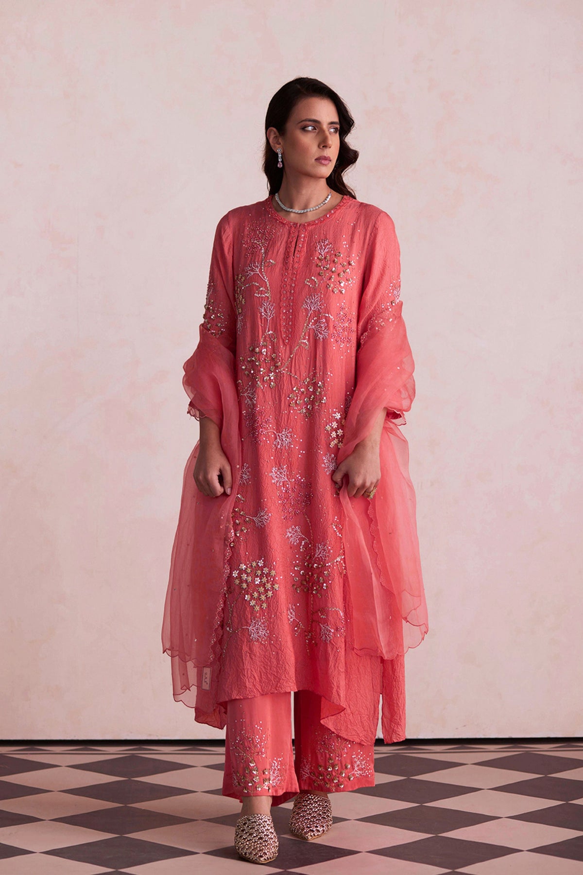 Coral Kurta Set