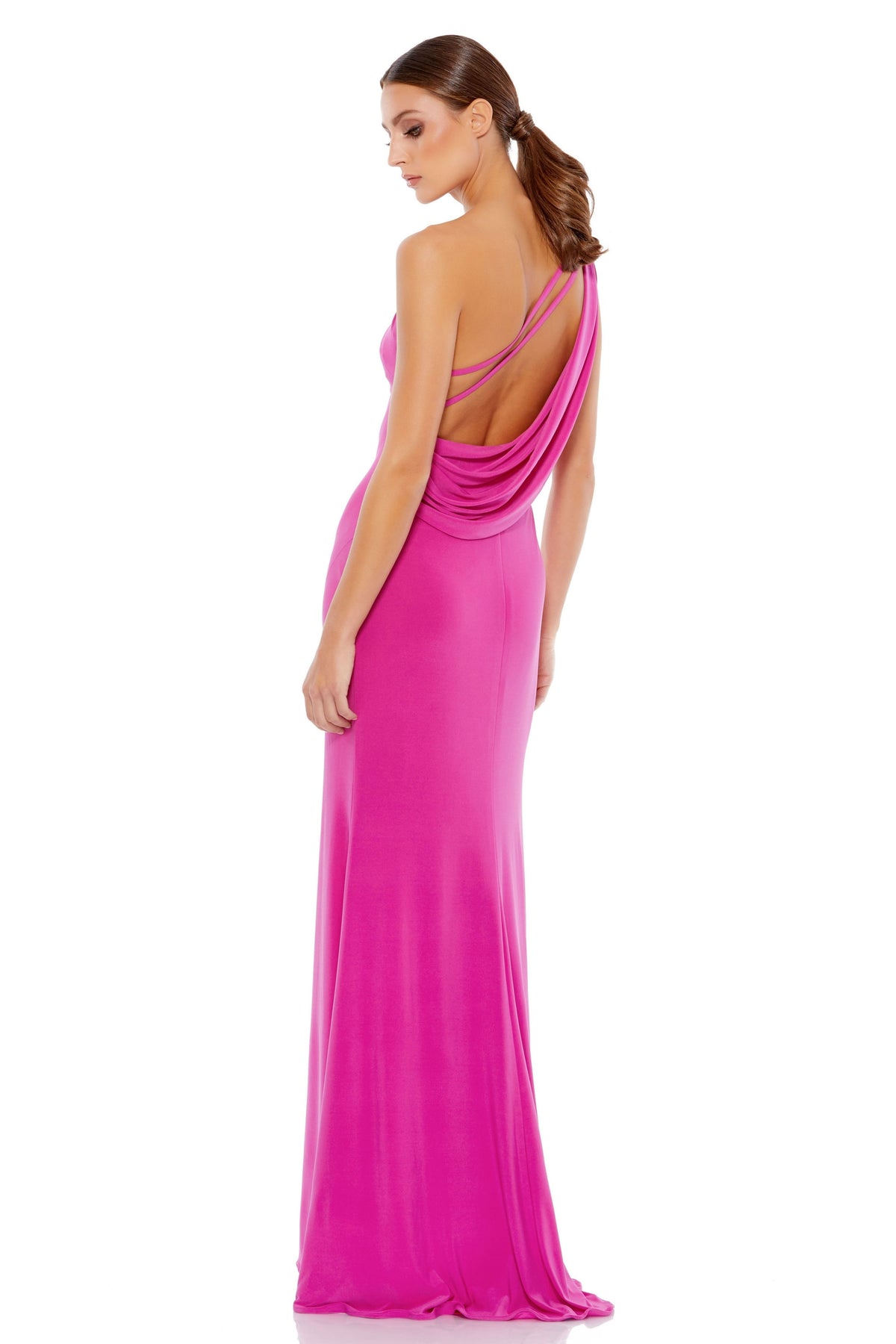 One Shoulder Candy Pink Gown