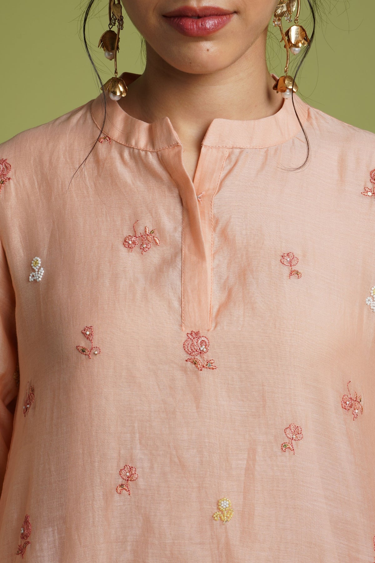 Peach Floral Top