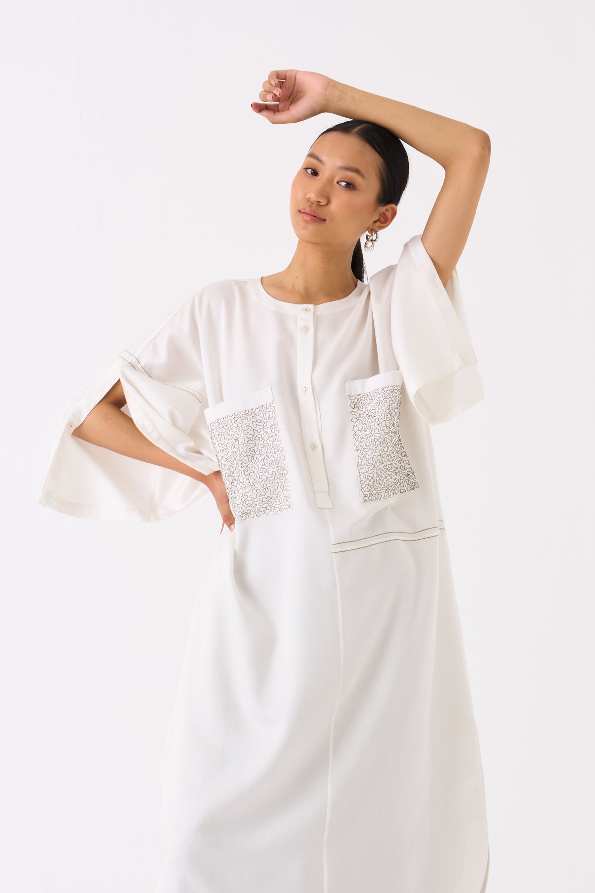 Ivory Patch Pocket Tunic Co-ord