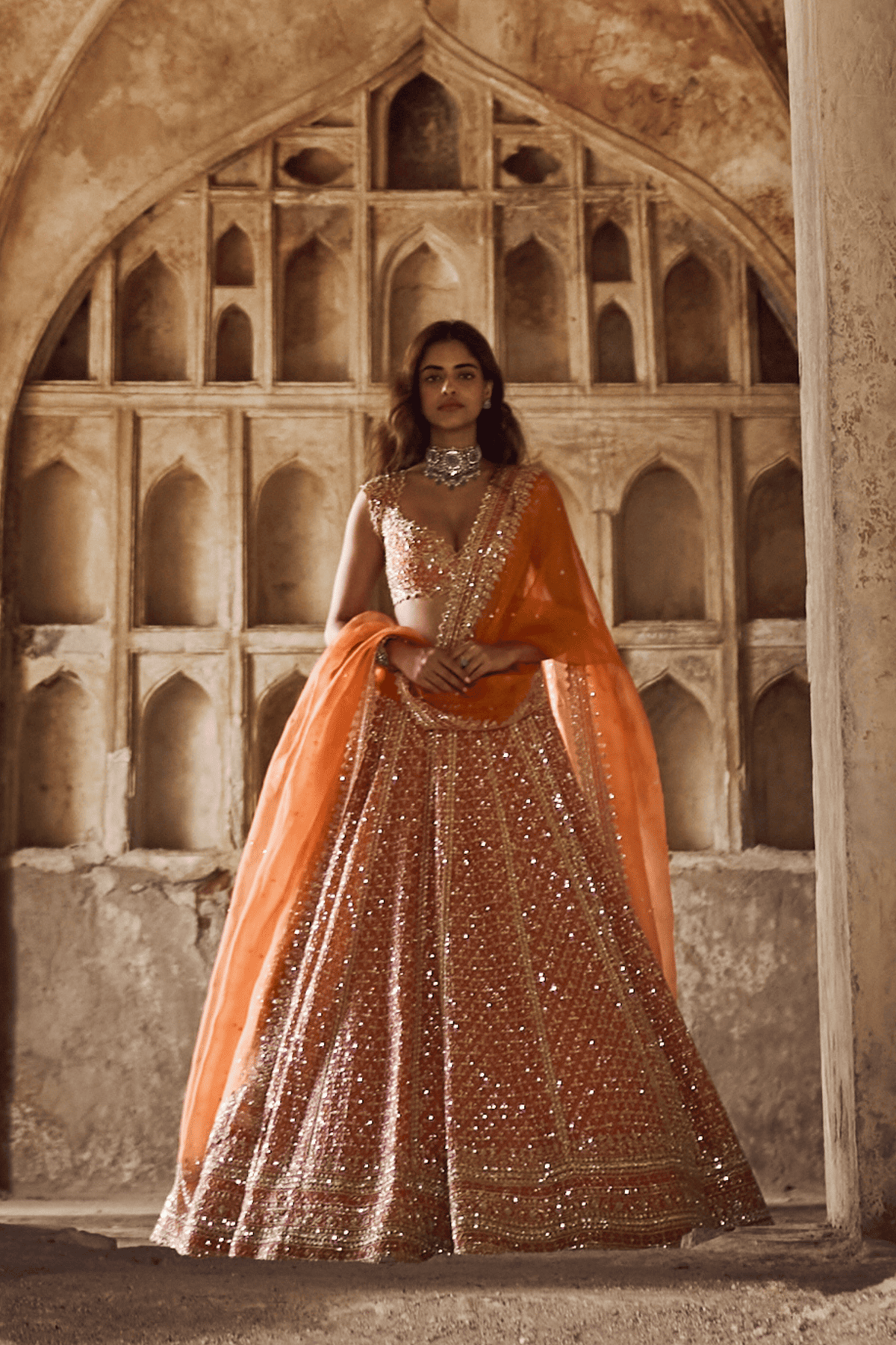 Orange Leela Lehenga Set