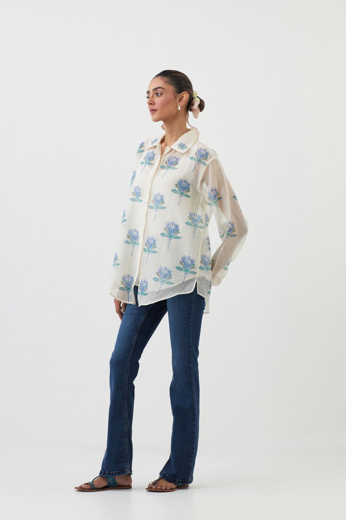 Blue Chanderi Shirt