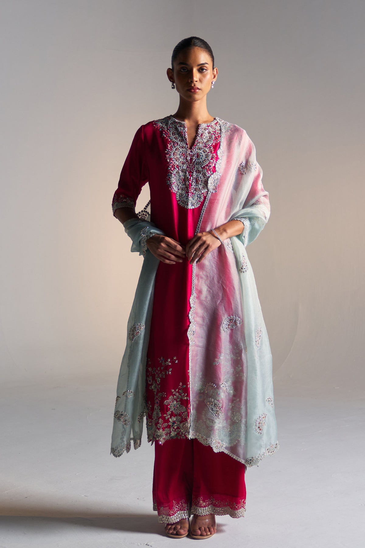 Rose Red Kurta Set