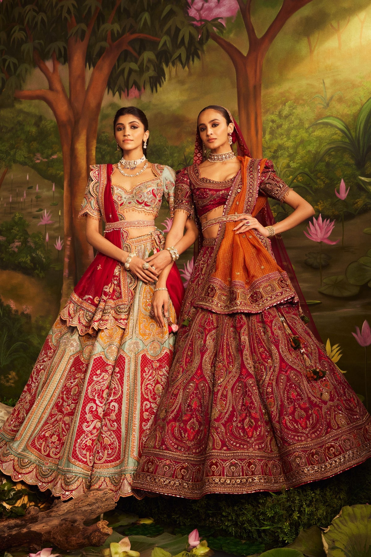 Maroon Organza Sequence Lehenga