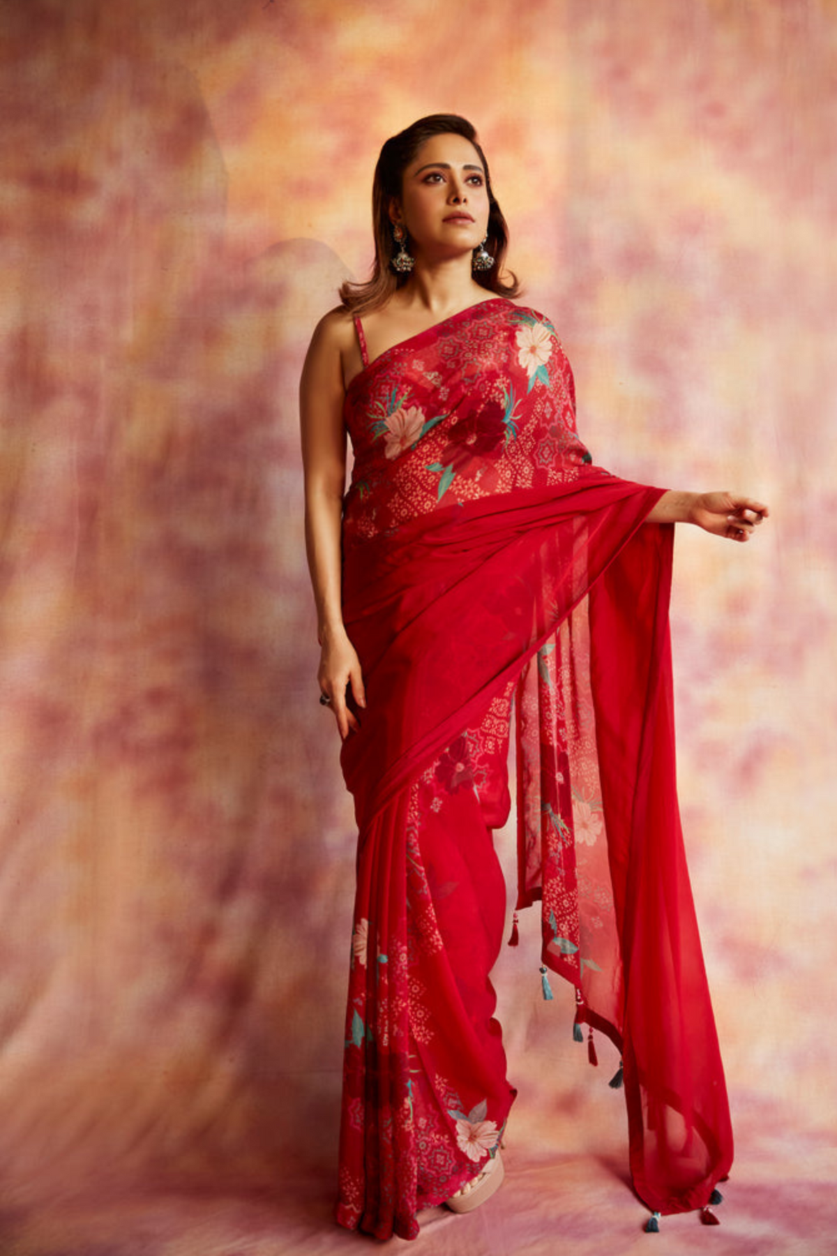 Chandrika Fuchsia Printed Saree