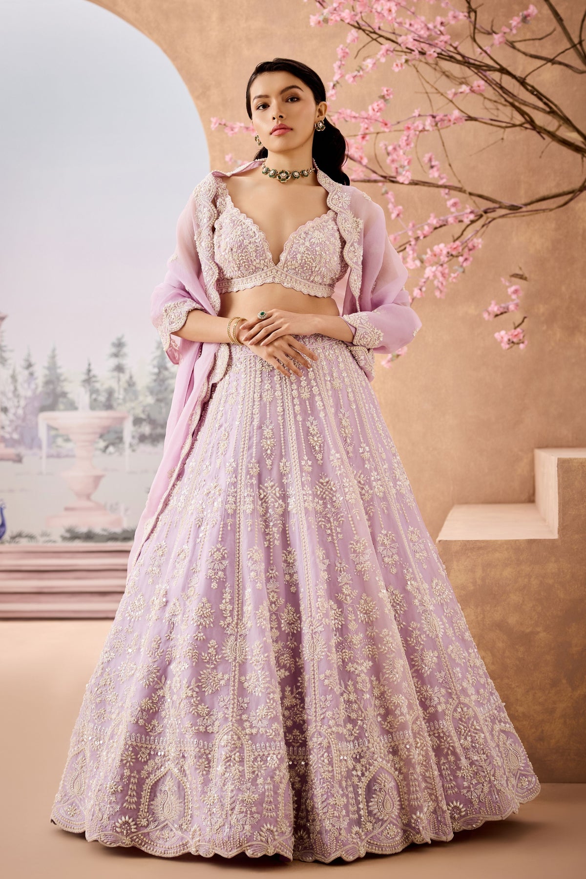 Ntu Lavender Pearl Lehenga Set