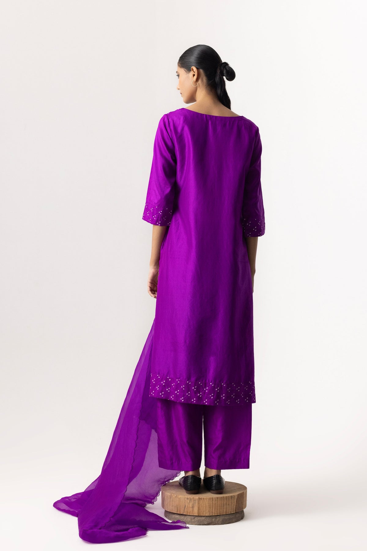 Purple Circle Kurta Set