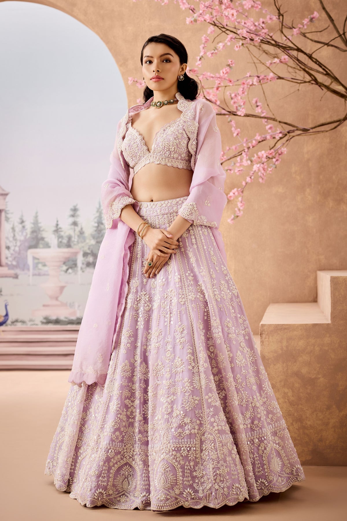 Ntu Lavender Pearl Lehenga Set