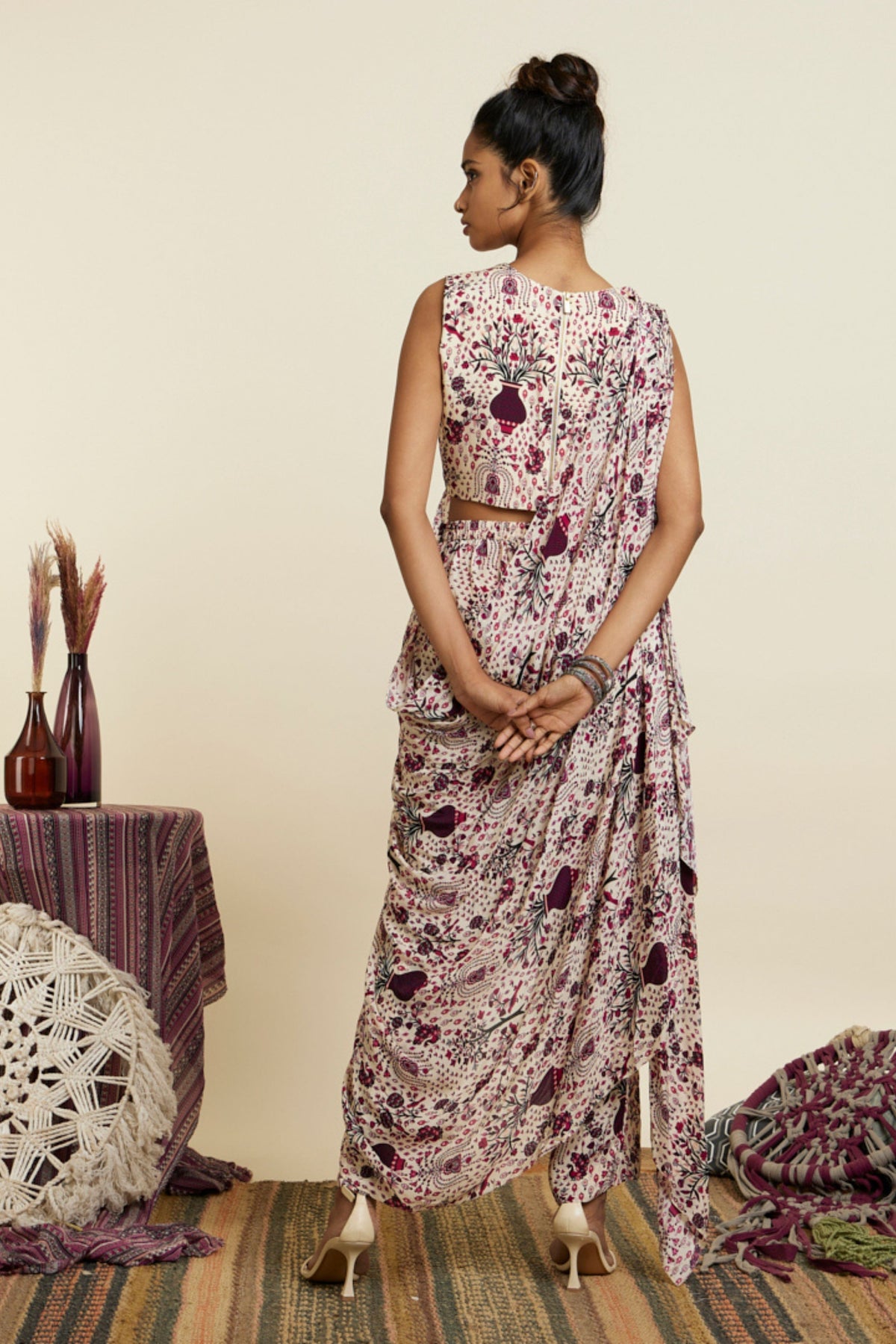 Safar Merlot Jaal Print Co-ord Set