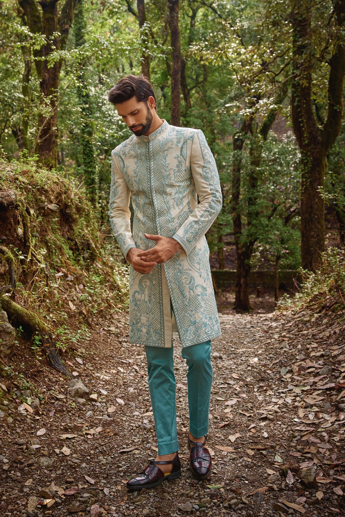 Floral Mosaic Sherwani Set