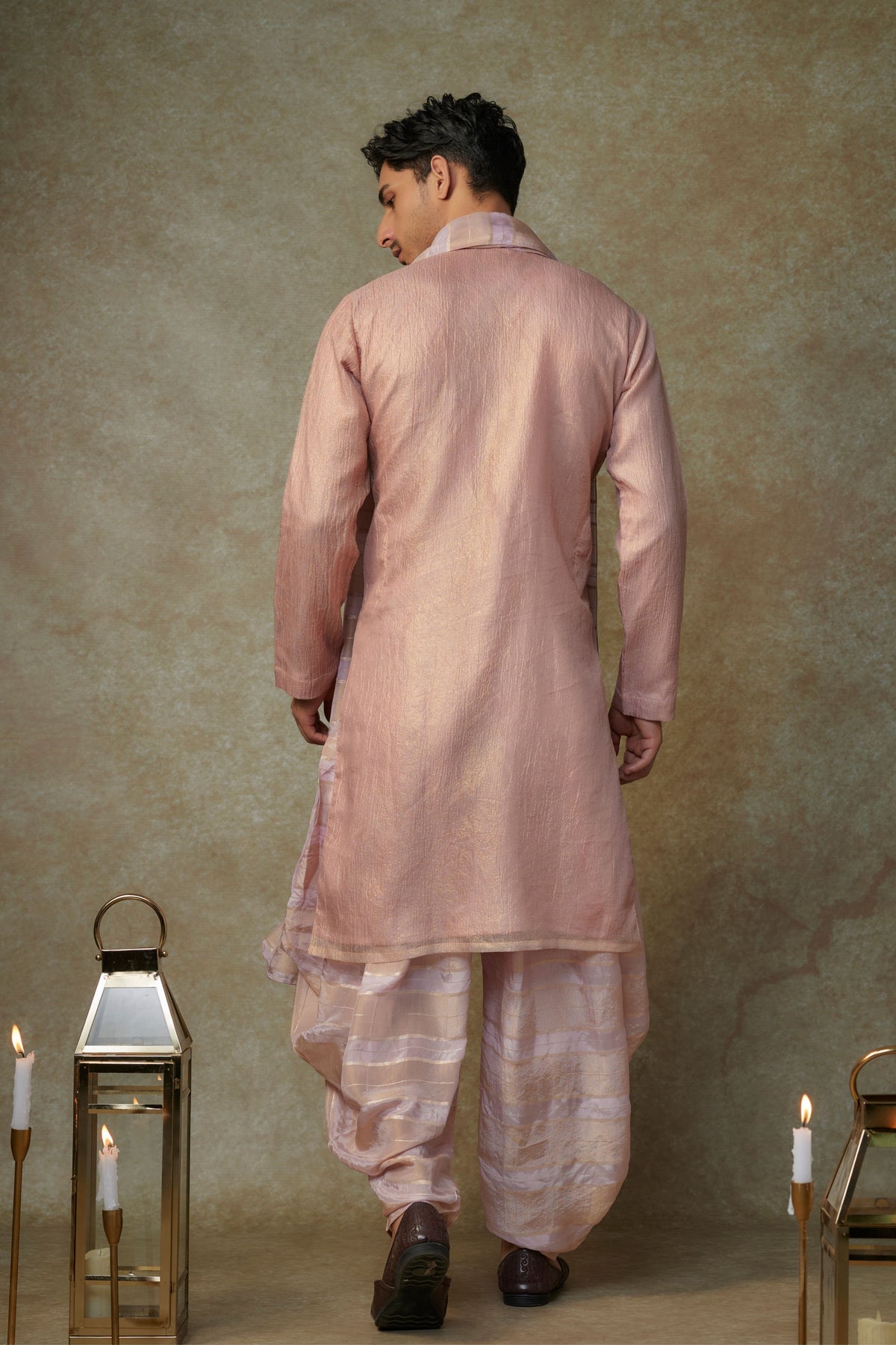 Peach Embroidered Kurta Set