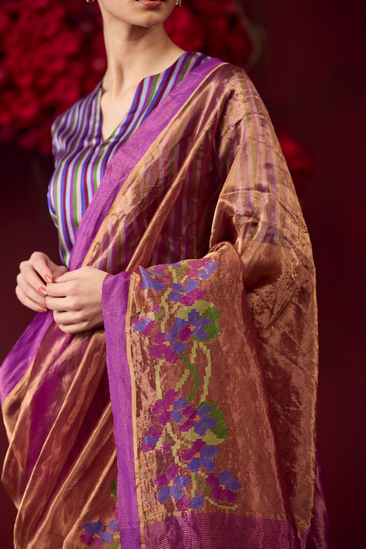 Regal Violet Jamdani Saree