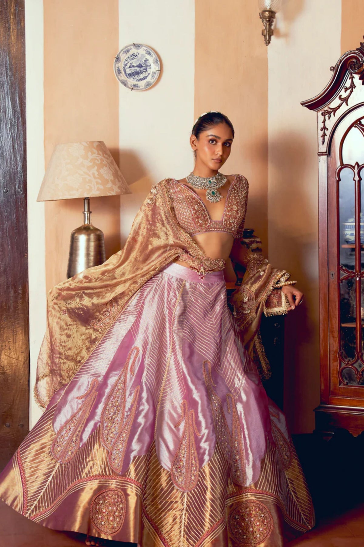 Purple Silk Lehenga Set