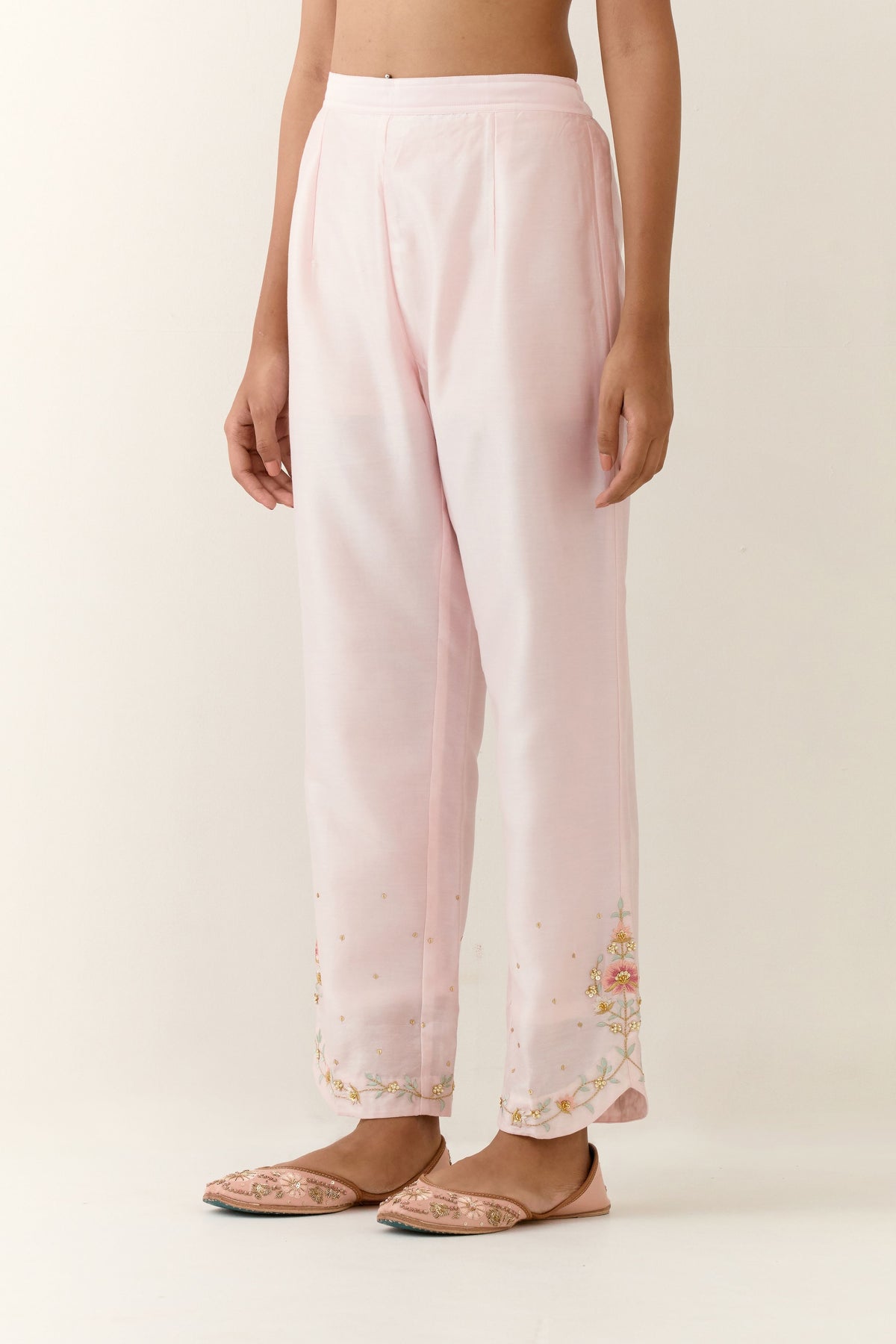 Light Pink Hand Embroidered Palazzo