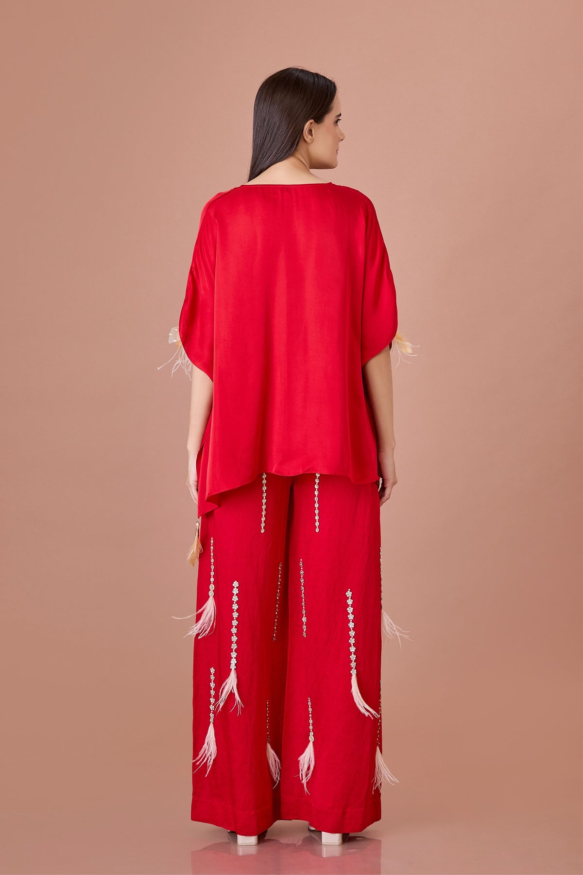 Red Pleated Kaftan