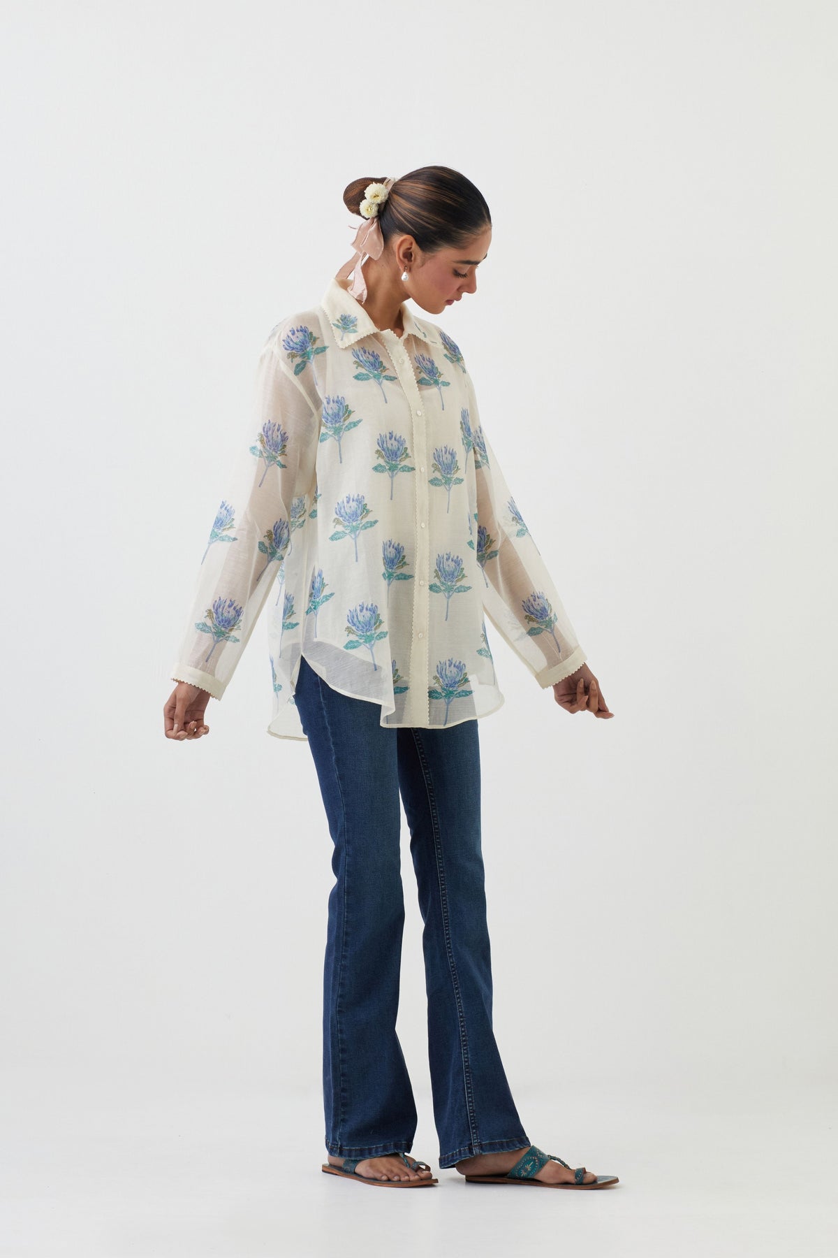 Blue Chanderi Shirt