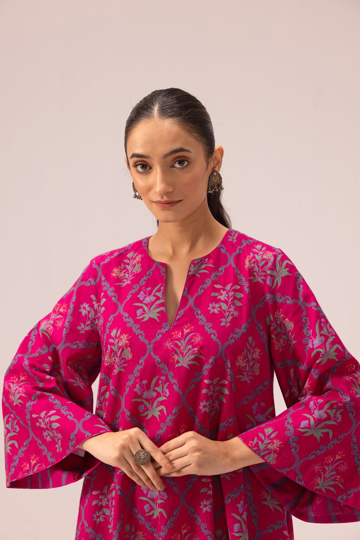 Hazel Phiran Pink Kurta Set