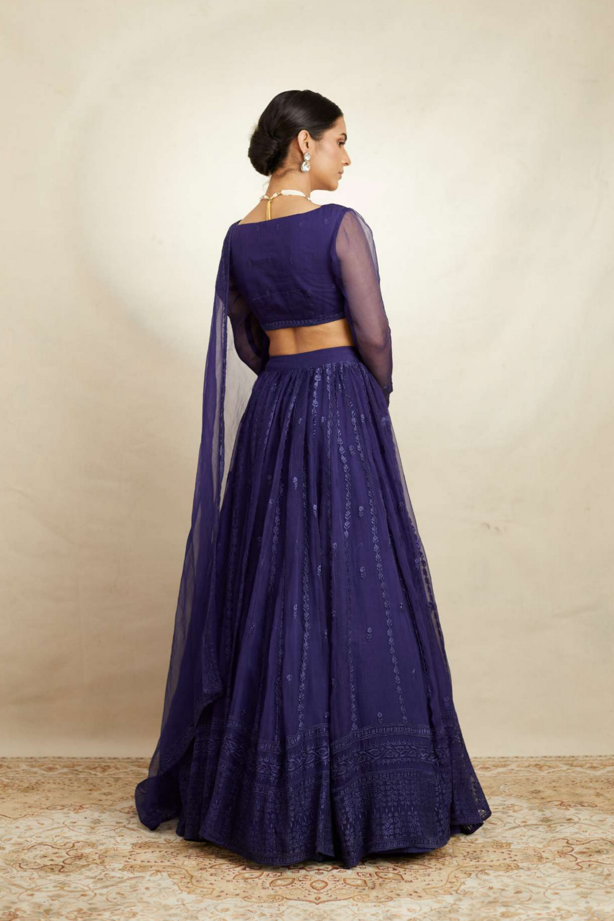 Purple Organza Lehenga Set