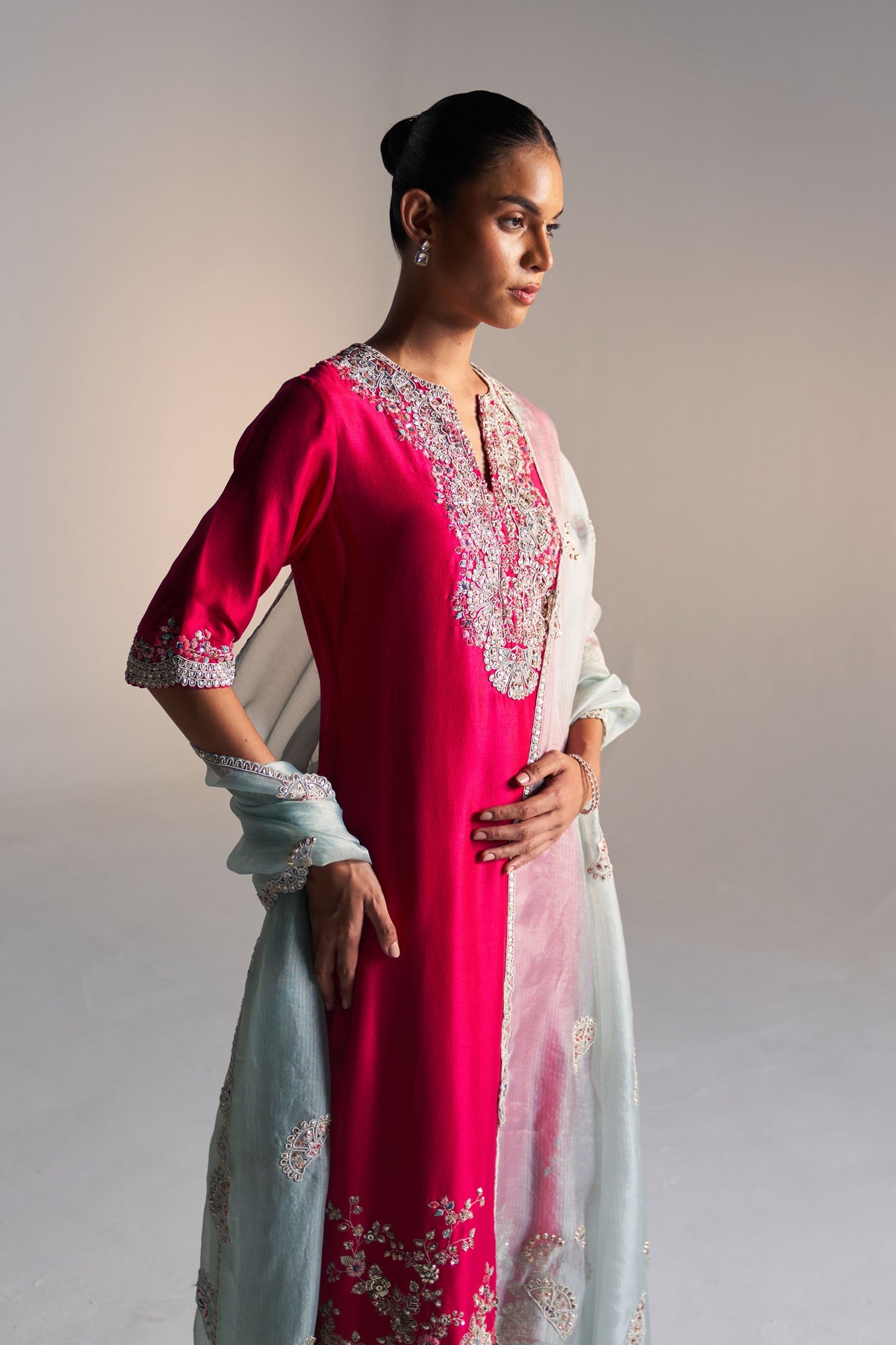 Rose Red Kurta Set