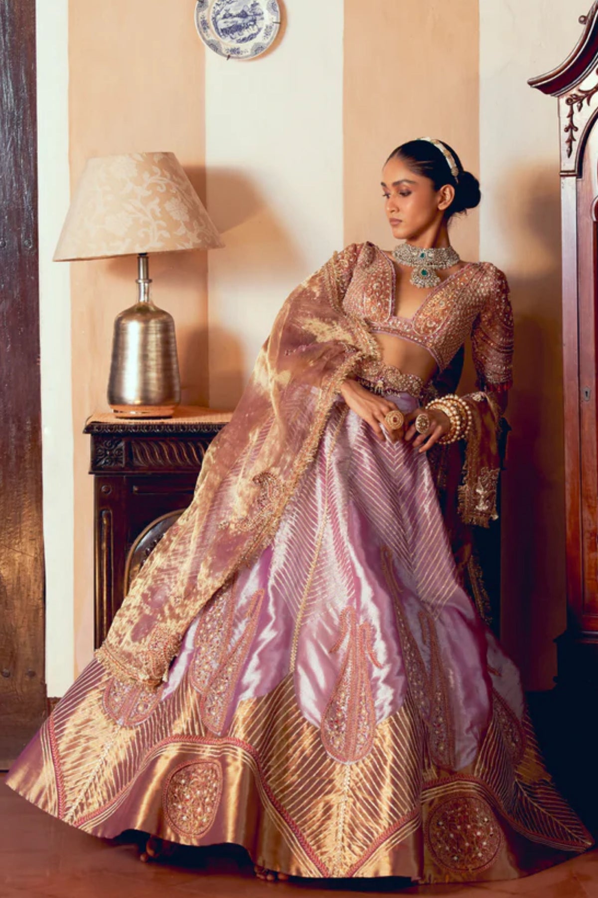 Purple Silk Lehenga Set