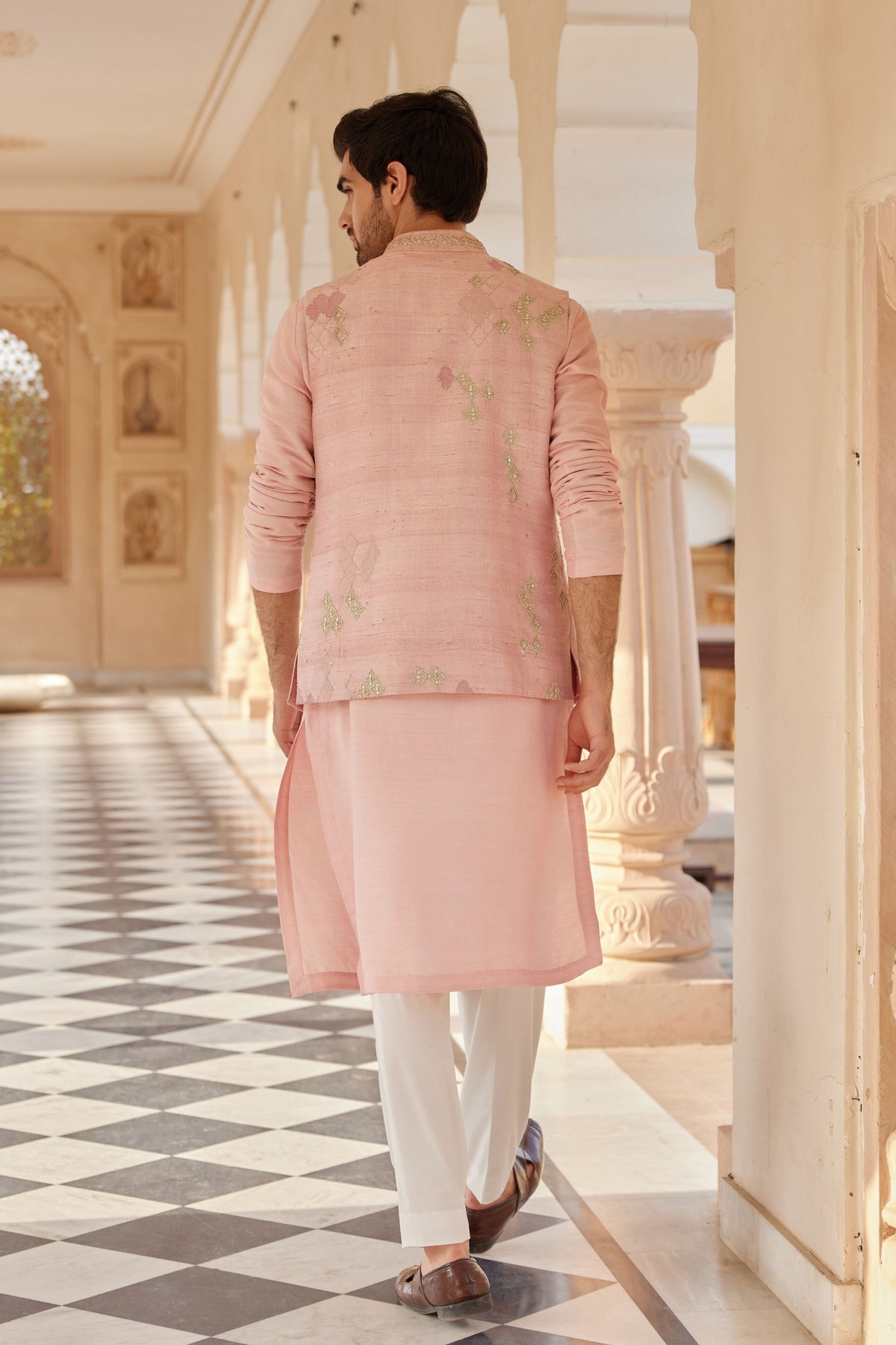 Tea Rose Nehru Jacket Set