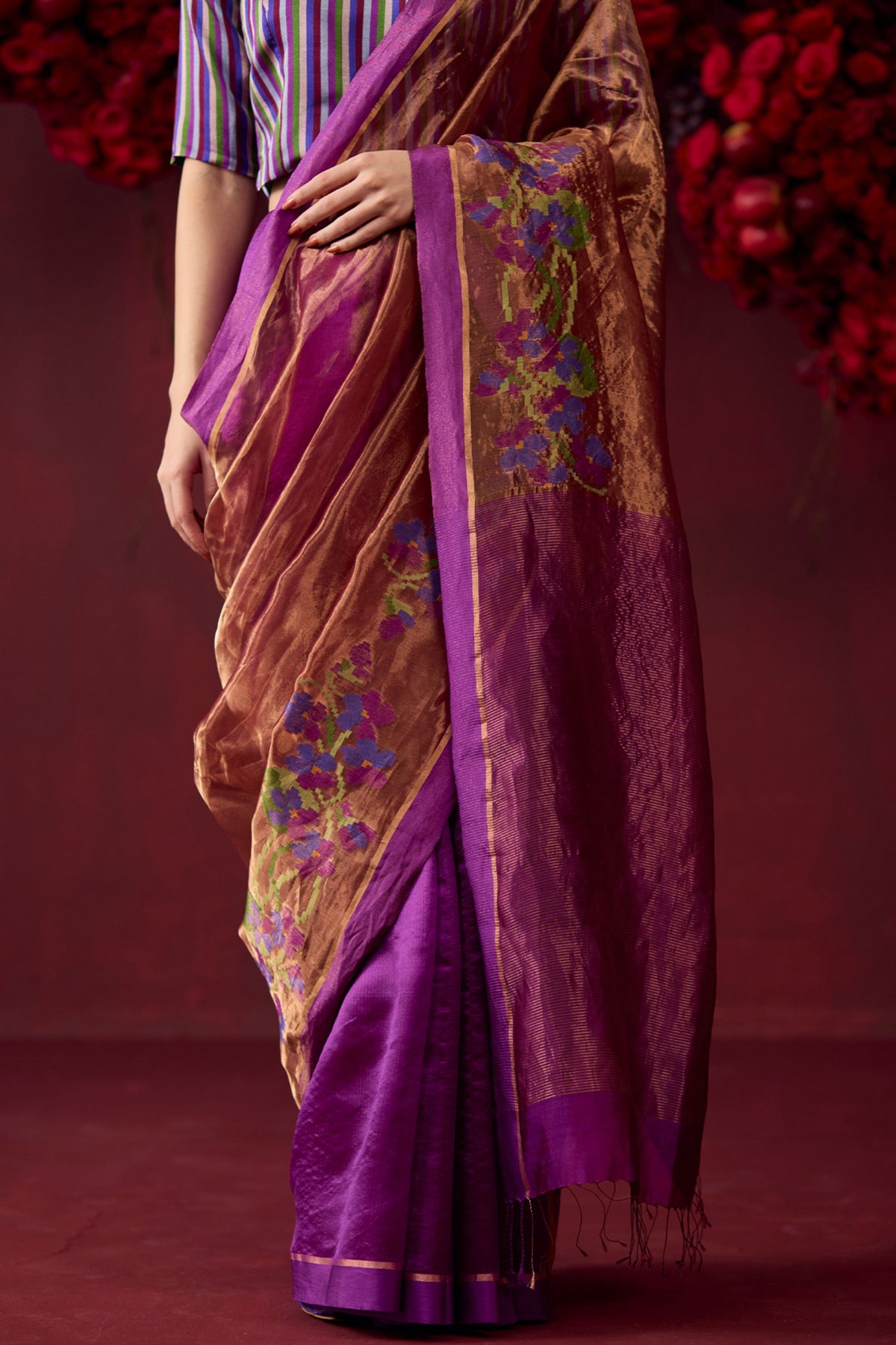 Regal Violet Jamdani Saree