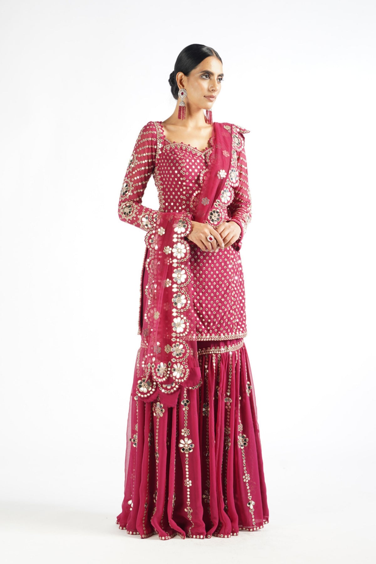 Mellow Wine Sharara Set