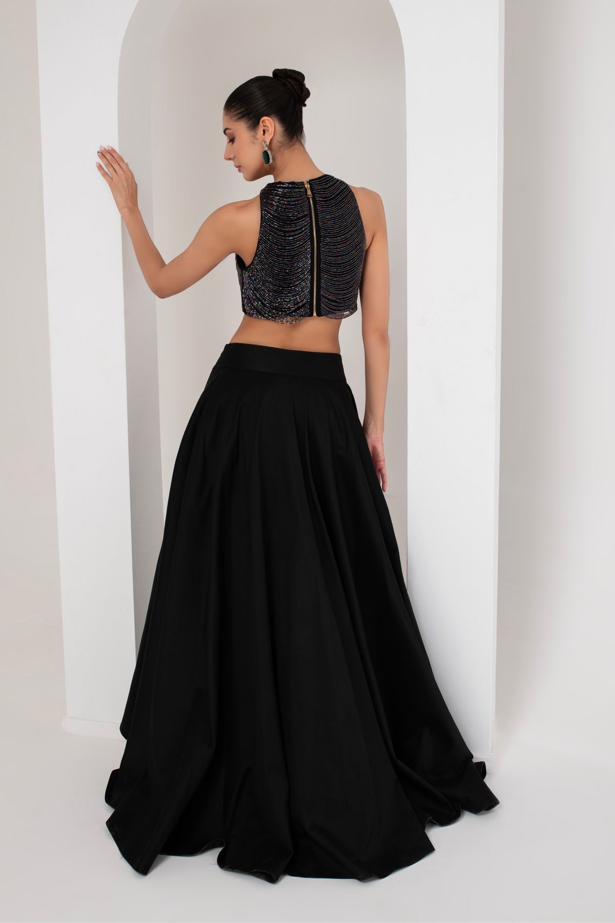 Black Nalki Lehenga Set