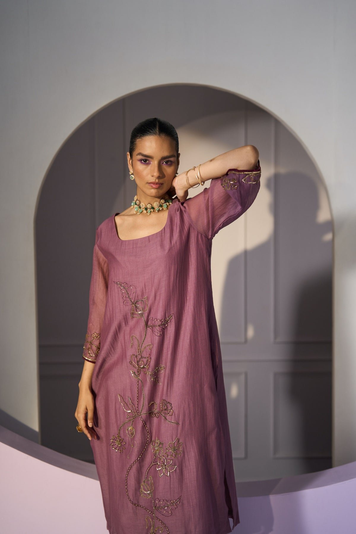 Purple Basant Kurta