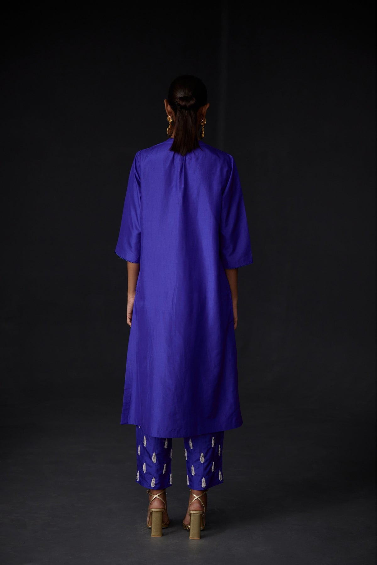 Persian Blue Embroidered Tunic Set