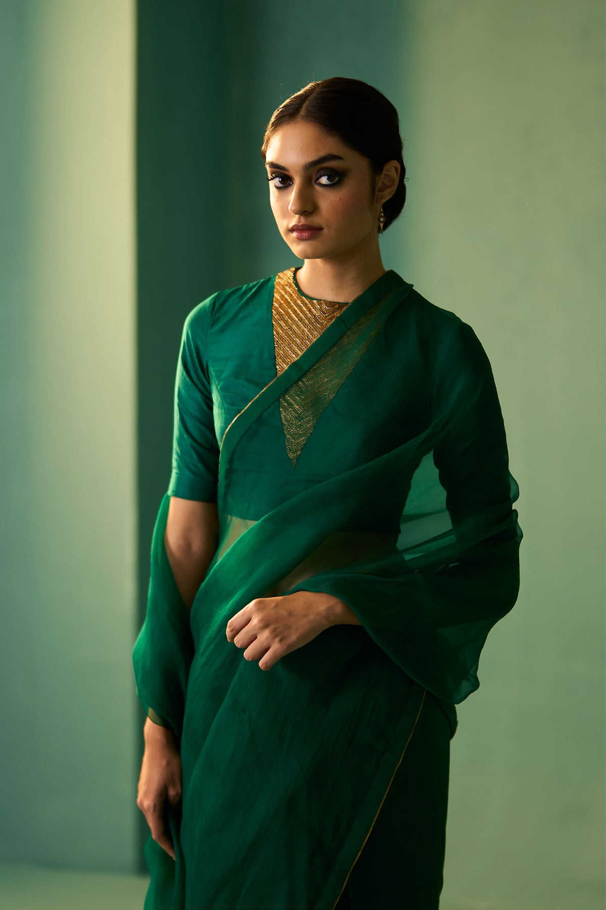 Emarald Green Naila Saree