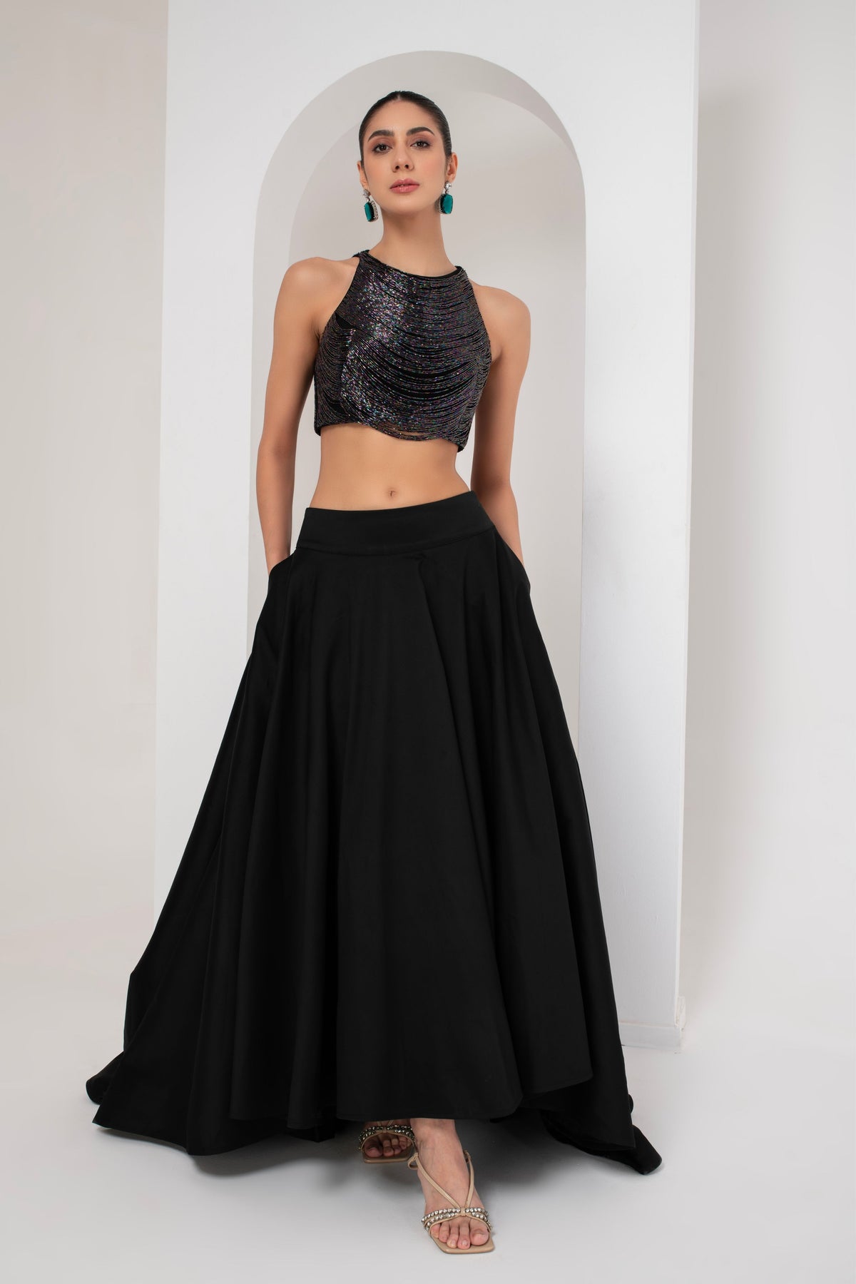 Black Nalki Lehenga Set