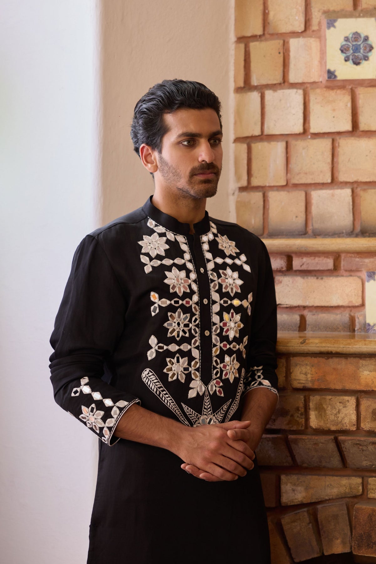 Black Juna Mahal Kurta Set