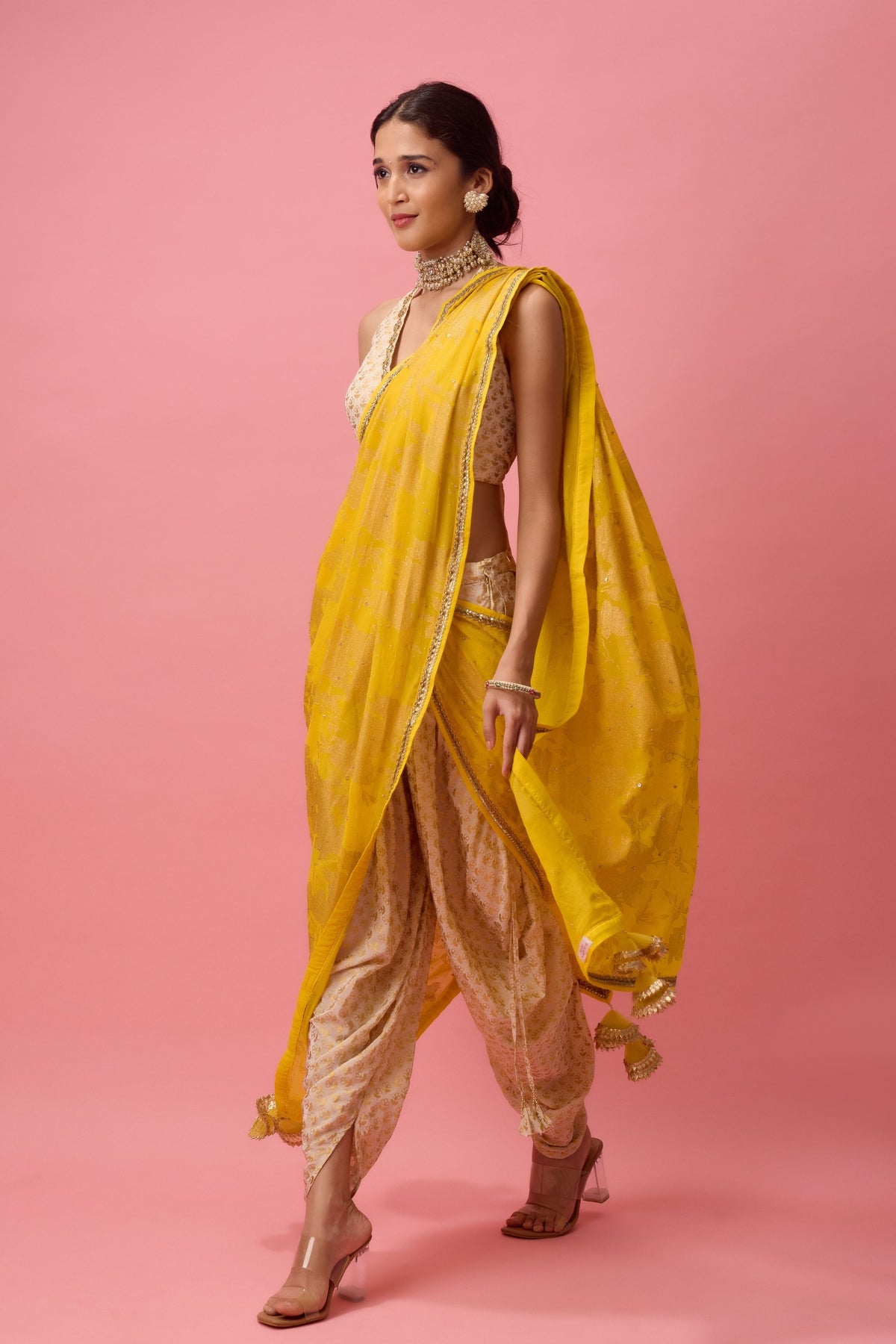 Yellow Dhoti Saree